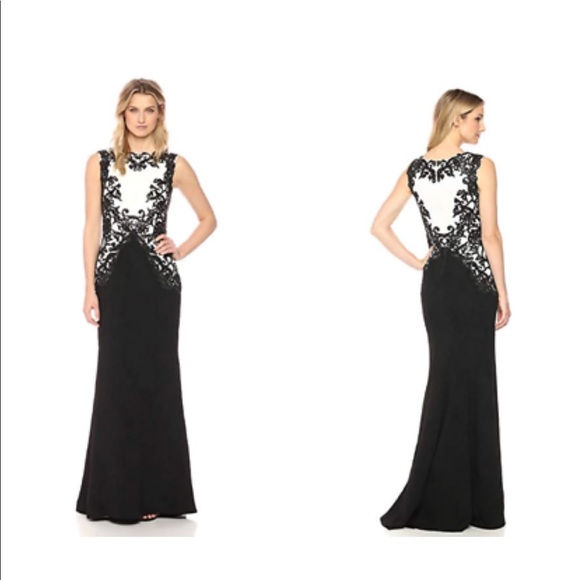 Tadashi Shoji Embellished Textured Crepe Gown - Picture 3 of 5